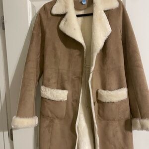 Women's Tan and Cream Coat
